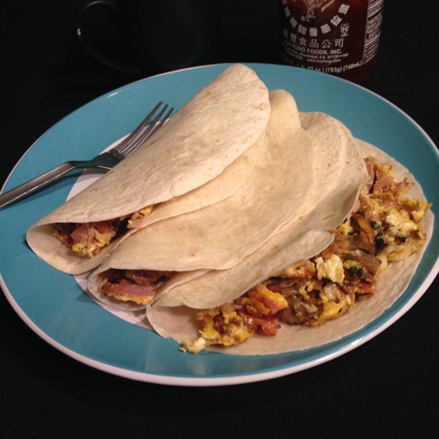 I eat tacos for every meal. Even at home.